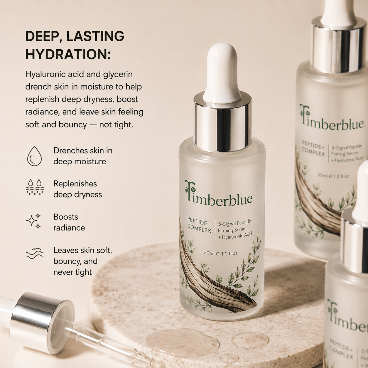 Timberblue Peptide+ Hyaluronic Acid Serum